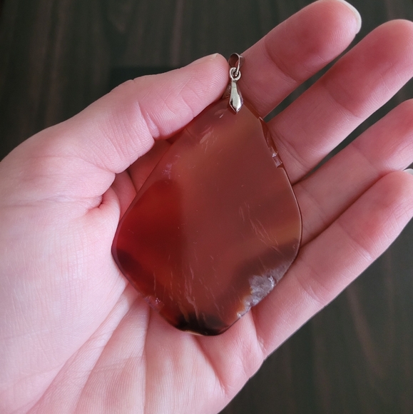 Oversized agate slice pendant - Picture 4 of 4